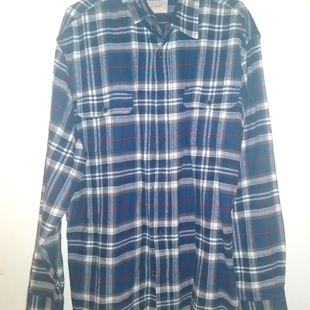 Mens blue plaid shirt